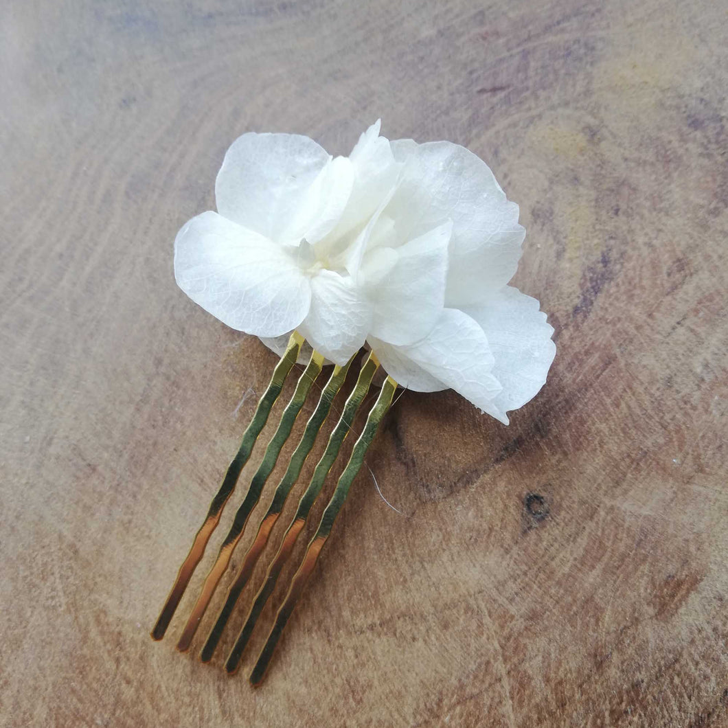 Peigne à cheveux de fleur stabilisé blanc