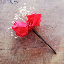 Charger l&#39;image dans la galerie, Pic en fleurs rouge naturelles d&#39;hortensia,
